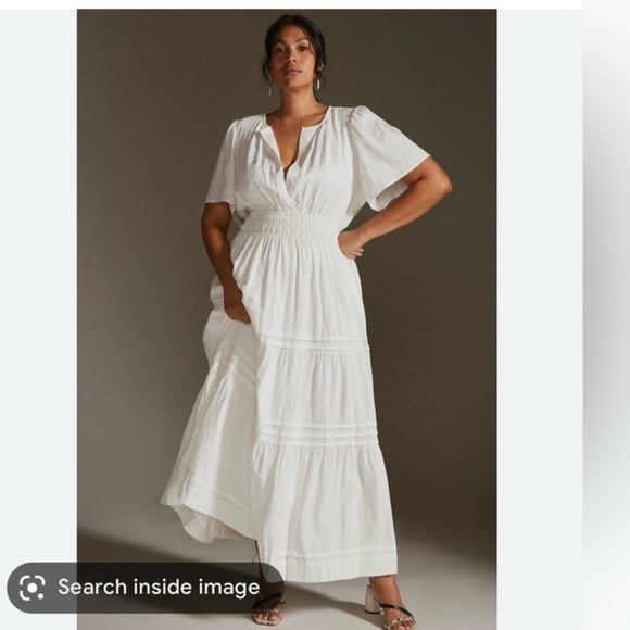 Anthropologie Dresses & Skirts - Anthropologie (FLAWED) The Somerset Maxi Dress in White linen Size 1X